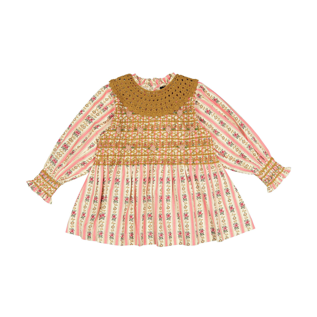 トップス Bonjour diary HANDSMOCK BLOUSE 6y Bonjour Diary Handsmock Blouse with Removable Crochet Collar