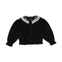 Bonjour Black Baby Cord Sailor Blouse