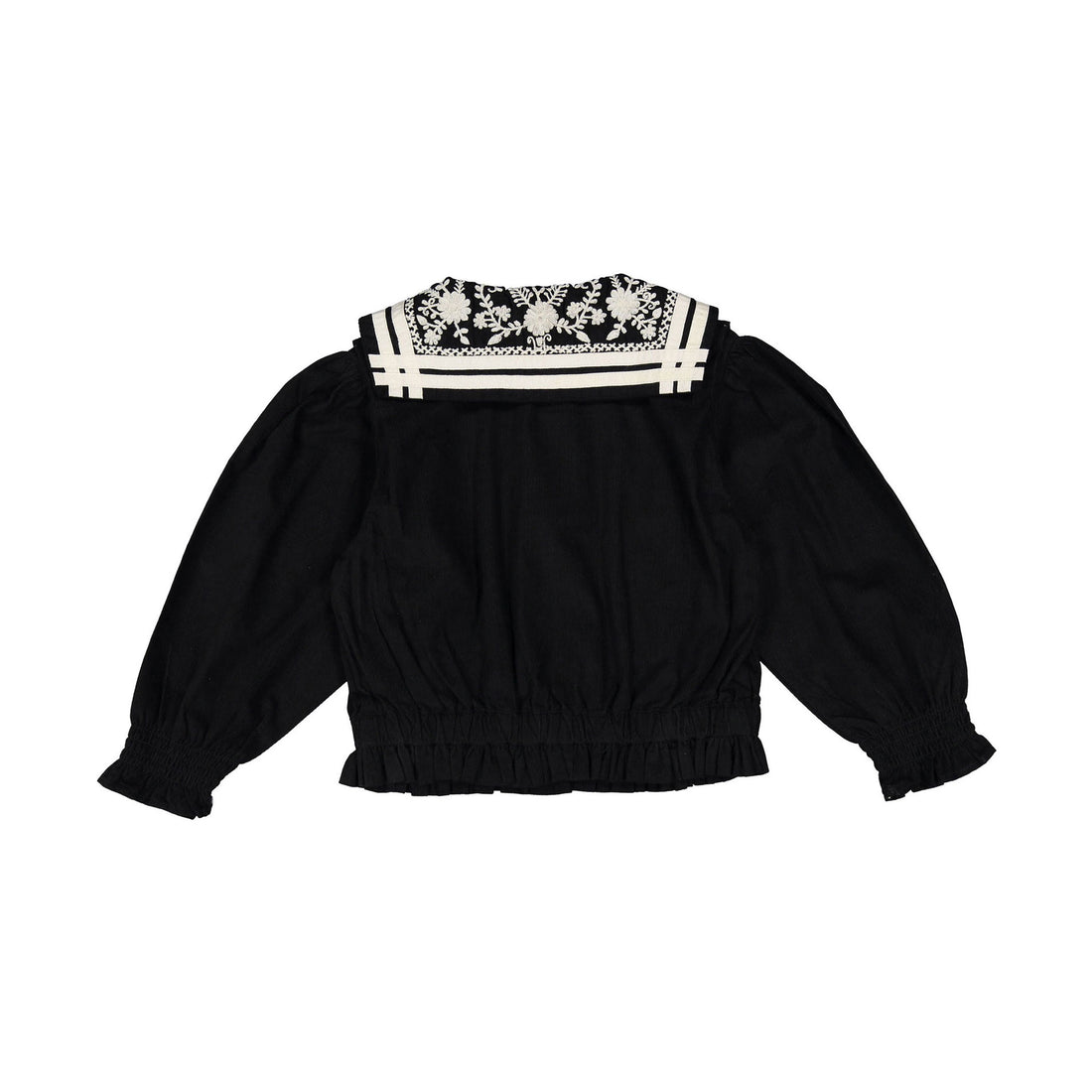 Bonjour Black Baby Cord Sailor Blouse