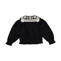 Bonjour Black Baby Cord Sailor Blouse
