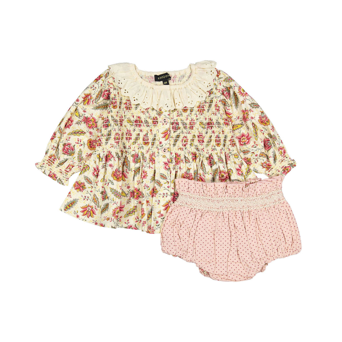 Bonjour Aline Print Baby Set With Reversible Bloomer
