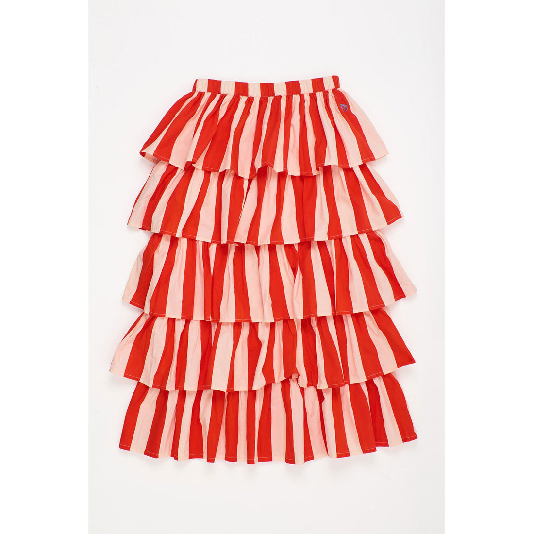 Maison Mangostan White/Red Watermelon Stripes Skirt