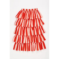 Maison Mangostan White/Red Watermelon Stripes Skirt