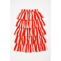 Maison Mangostan White/Red Watermelon Stripes Skirt