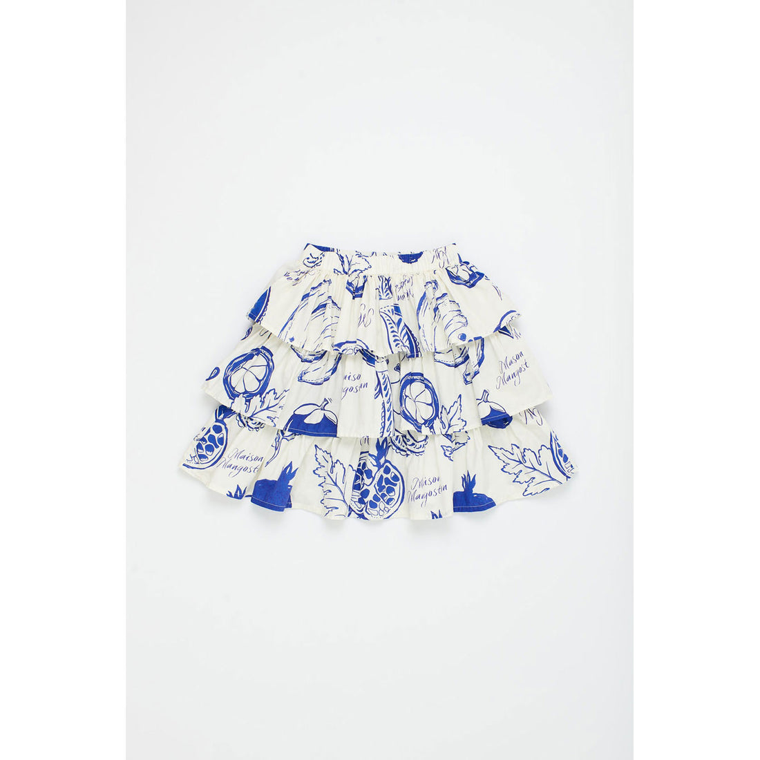 Maison Mangostan White/Blue Pomegranate Skirt