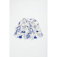 Maison Mangostan White/Blue Pomegranate Skirt