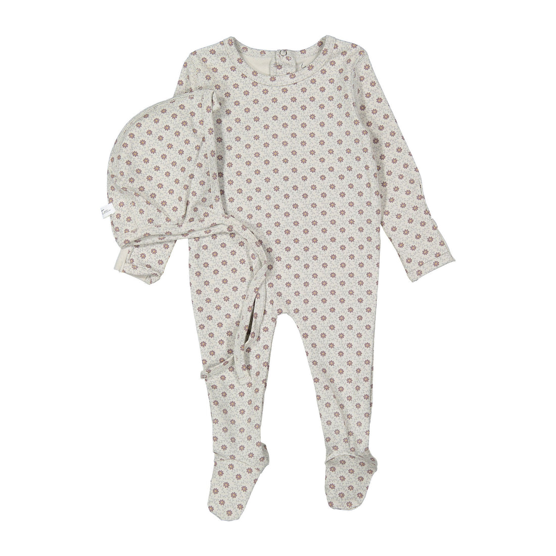 Lovely Littles The Printed Romper + Bonnet - Emma Mauve