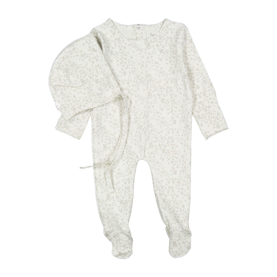 Lovely Littles The Printed Romper + Bonnet- Flutter