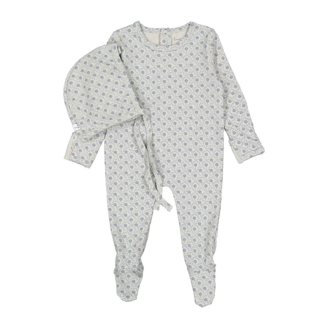 Lovely Littles The Printed Romper + Bonnet- Emma Blue
