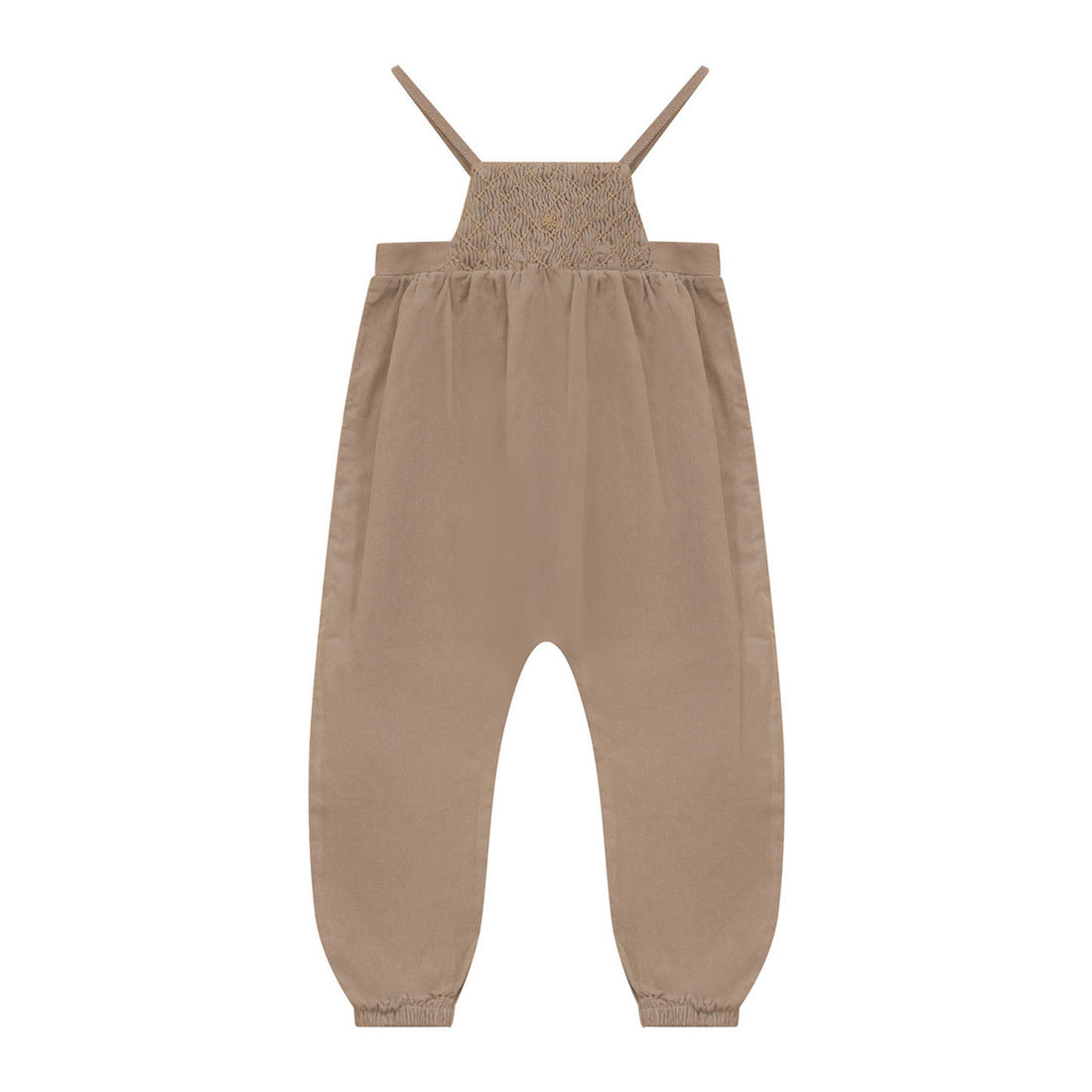 Calla Lili Camel Smocking Romper