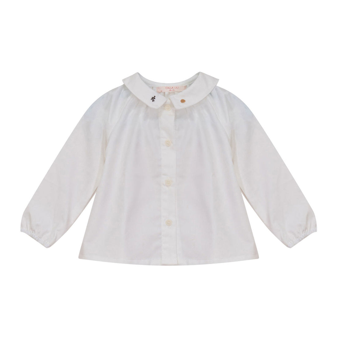 Calla Lili Cream/Brown Embroidery Shirt