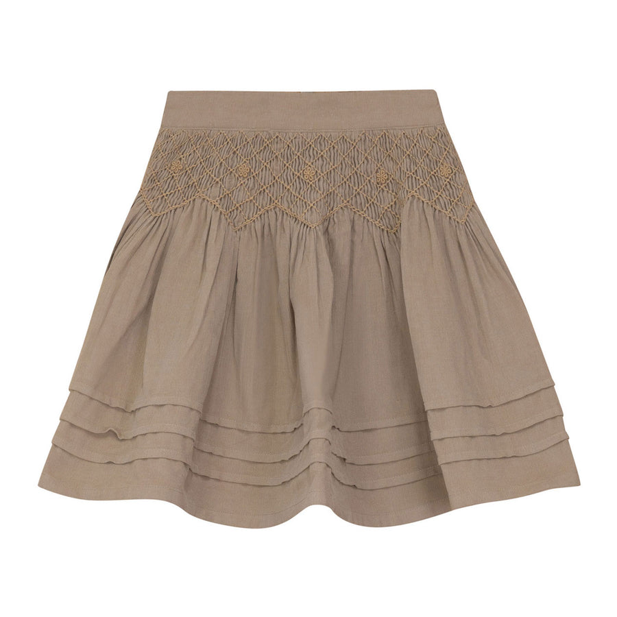 Calla Lili Camel Smocking Skirt