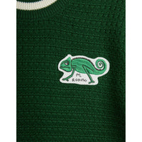 Mini Rodini Green Lizard Patch Crochet Knit Tee