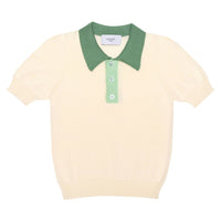 Paade Mode White Lemonade Knit Polo Shirt