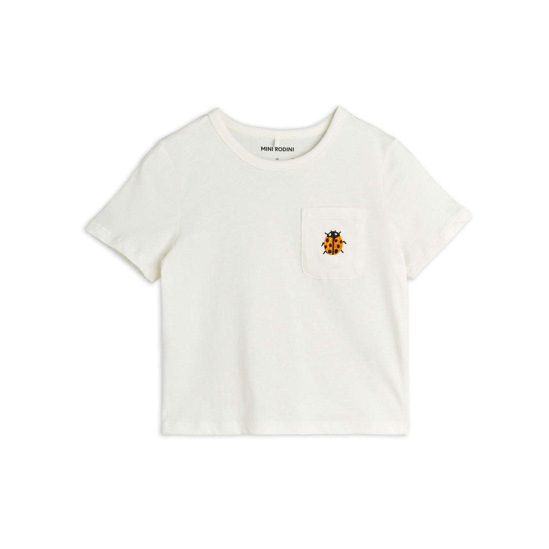 Mini Rodini Off White Ladybugs Embroidered Tee