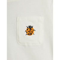 Mini Rodini Off White Ladybugs Embroidered Tee