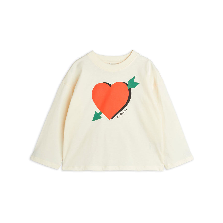 Mini Rodini Off White Arrowed Heart Tee