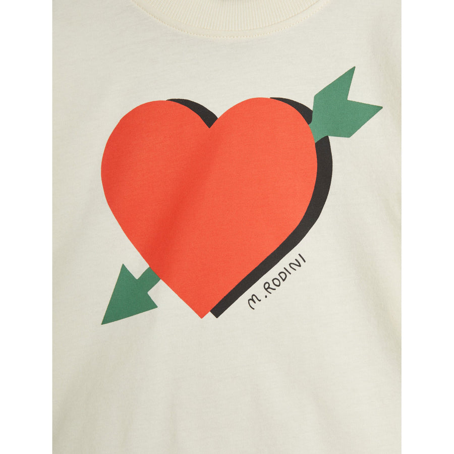 Mini Rodini Off White Arrowed Heart Tee