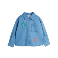 Mini Rodini Blue Note Embroidered Denim Shirt