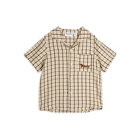 Mini Rodini Beige Gingham Woven Shirt