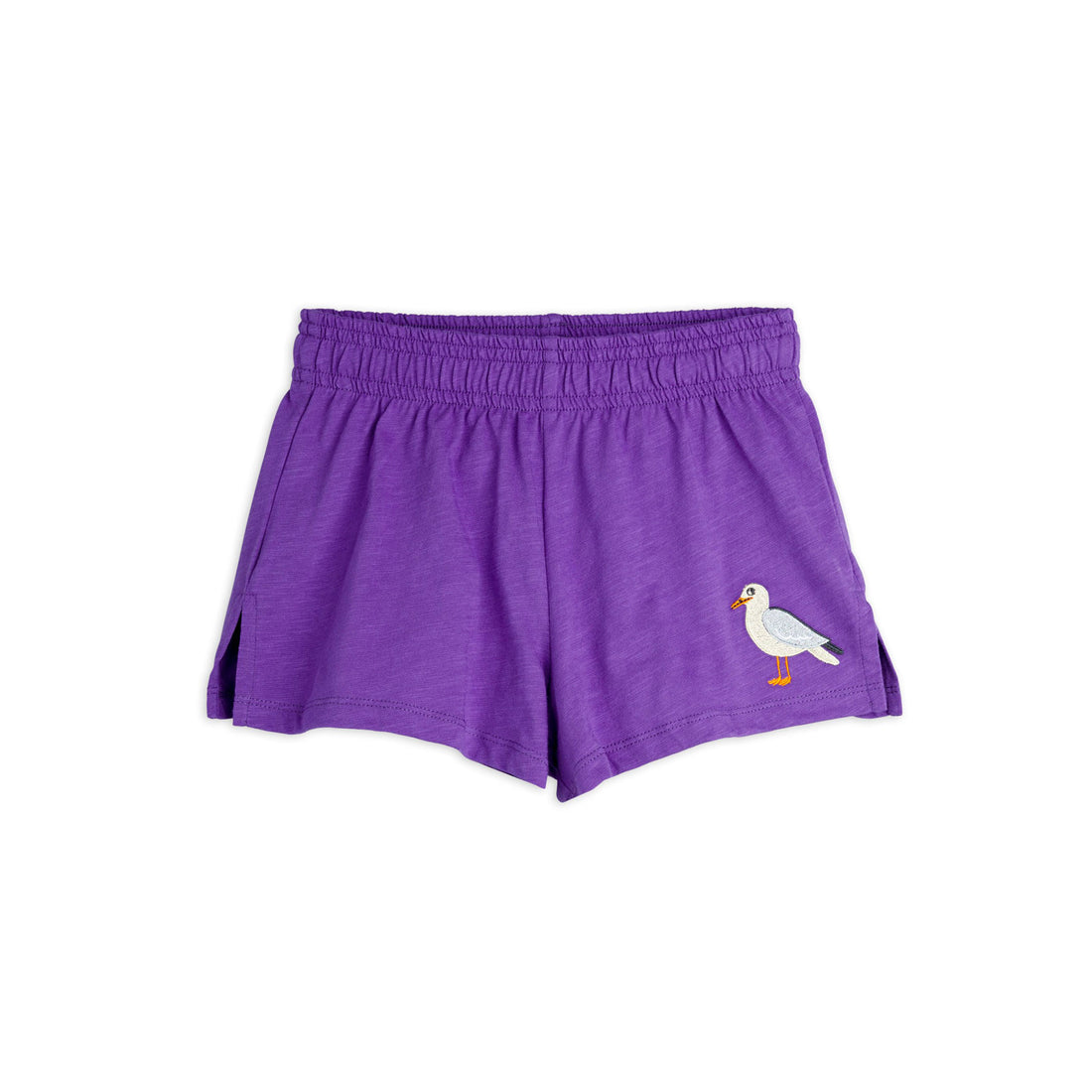 Mini Rodini Purple Seagull Embroidered Shorts