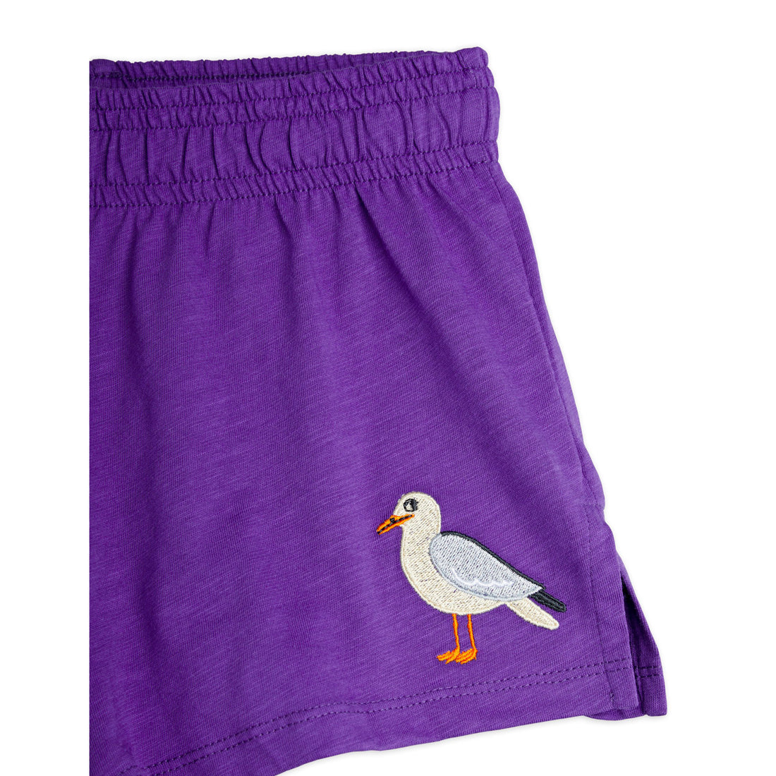 Mini Rodini Purple Seagull Embroidered Shorts