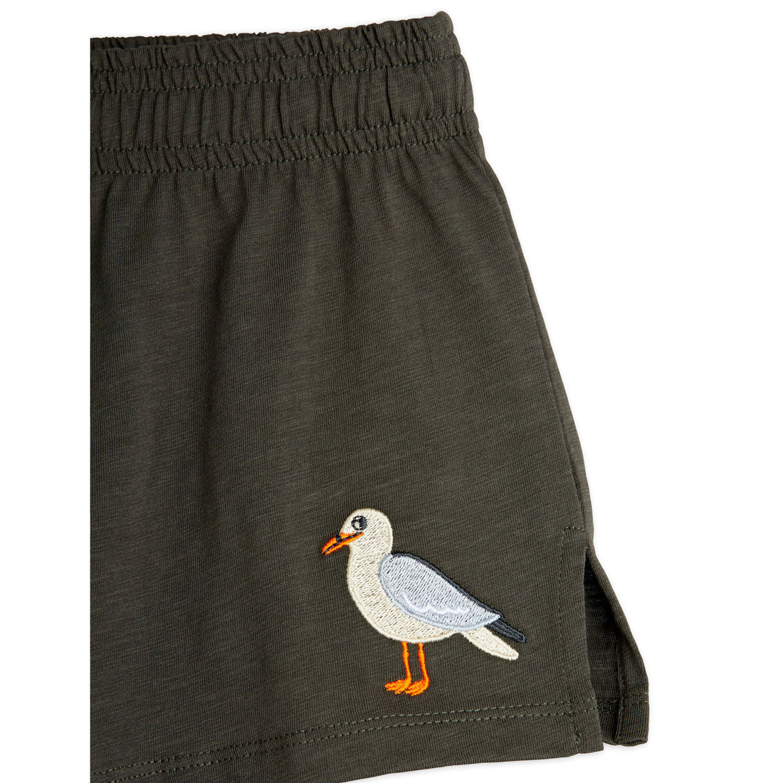 Mini Rodini Faded Black Seagull Embroidered Shorts