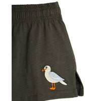 Mini Rodini Faded Black Seagull Embroidered Shorts