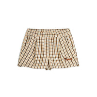 Mini Rodini Beige Gingham Woven Shorts