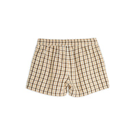 Mini Rodini Beige Gingham Woven Shorts