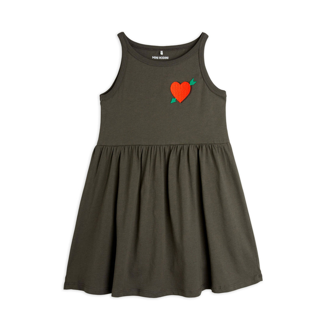 Mini Rodini Black Arrowed Heart Embroidered Tank Dress