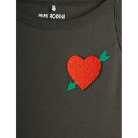 Mini Rodini Black Arrowed Heart Embroidered Tank Dress