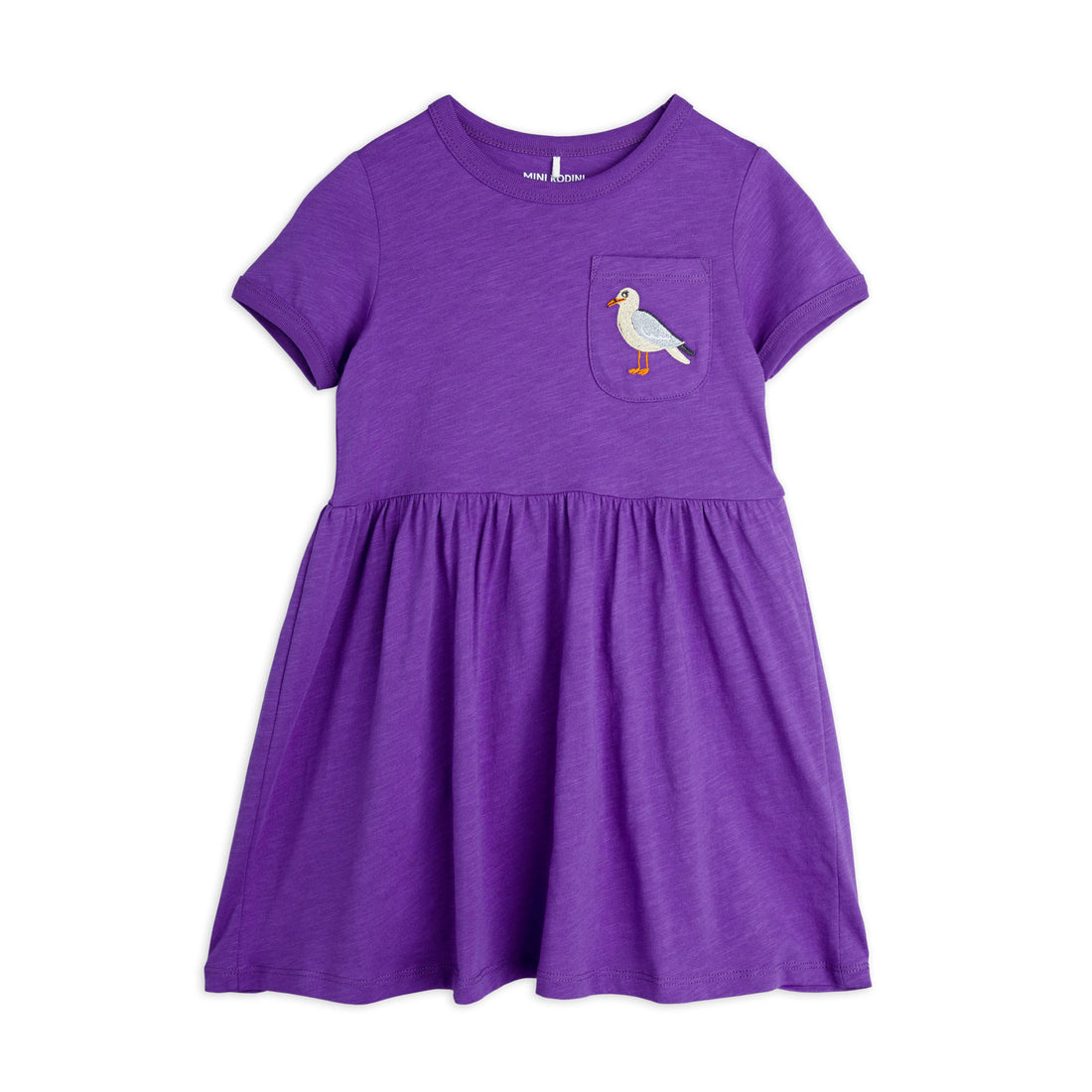 Mini Rodini Purple Seagull Embroidered Dress