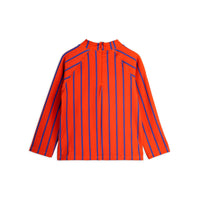Mini Rodini Red Vertical Stripe Uv Top