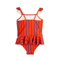 Mini Rodini Red Vertical Stripe Skirt Swimsuit