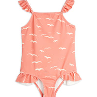 Mini Rodini Pink Seagull Frill Swimsuit