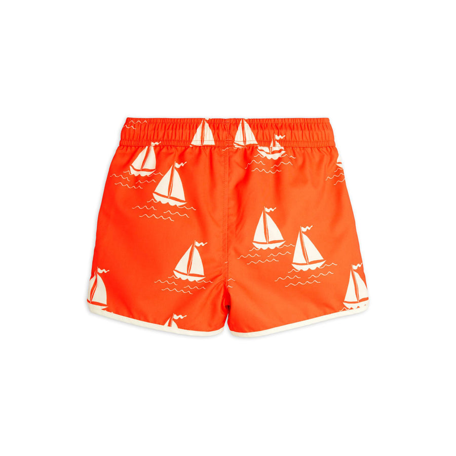 Mini Rodini Red Sailing Boats Swim Shorts