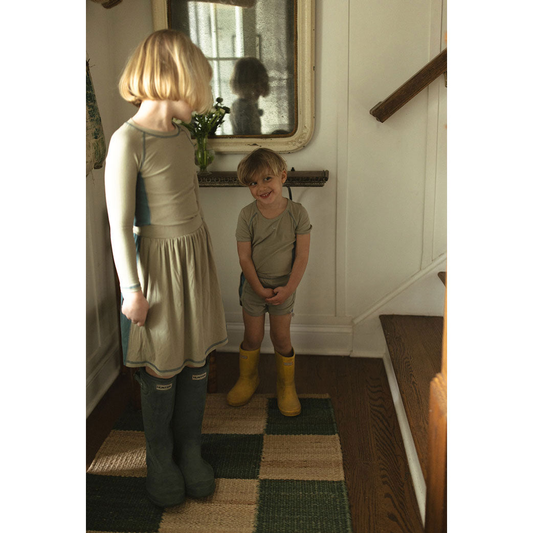 L by Ladida Olive + Slate Girl Contrast Skirt