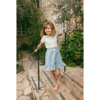 L by Ladida Short Sleeve Waffle Stripe Tee