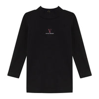 Calla Lili Black Mock Neck