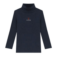 Calla Lili Navy Mock Neck