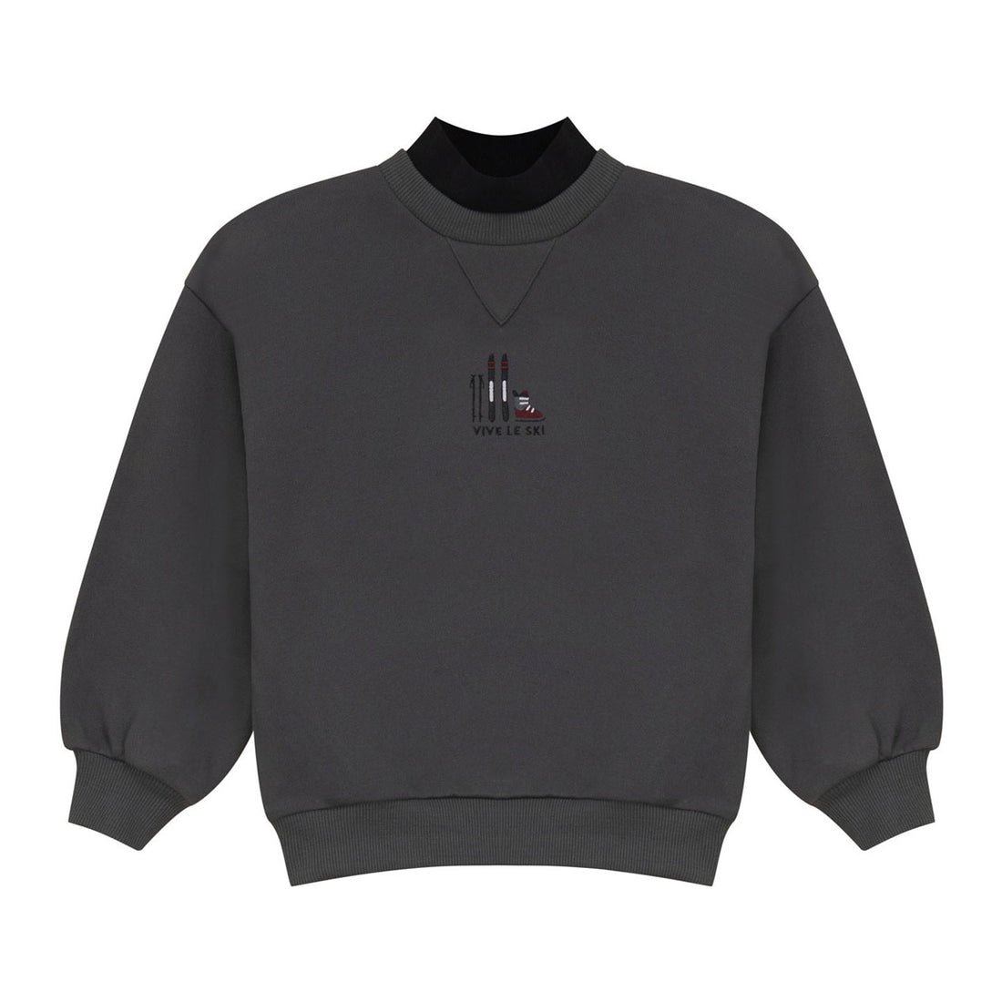 Calla Lili Grey Mock Neck Sweatshirts