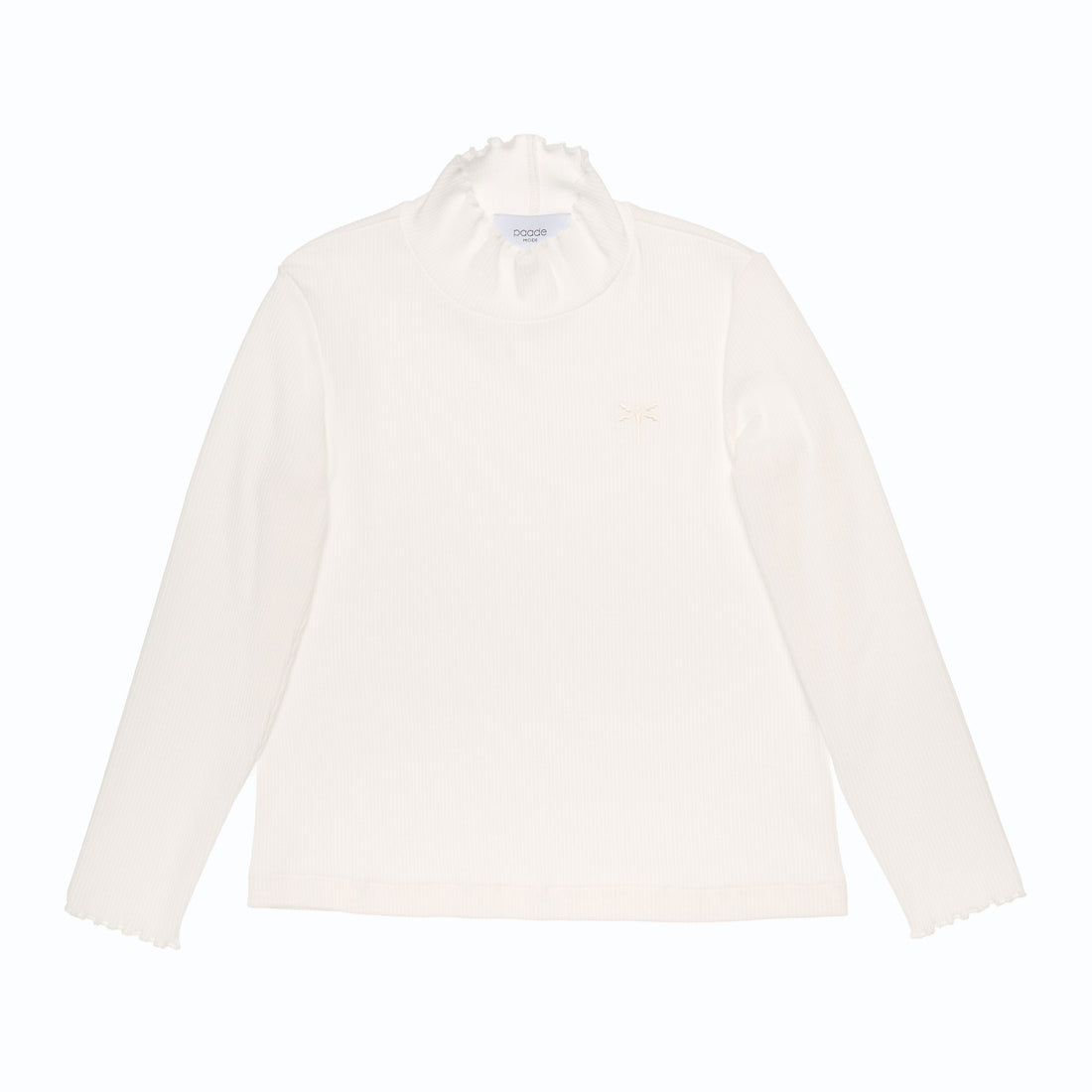 Paade Mode White Dragonfly Turtleneck