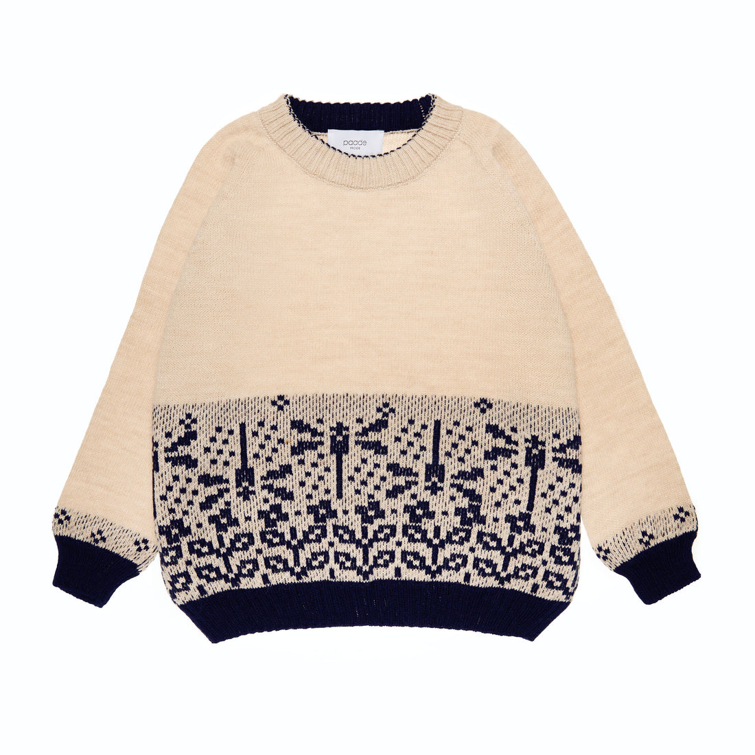 Paade Mode White Dragonfly Sweater