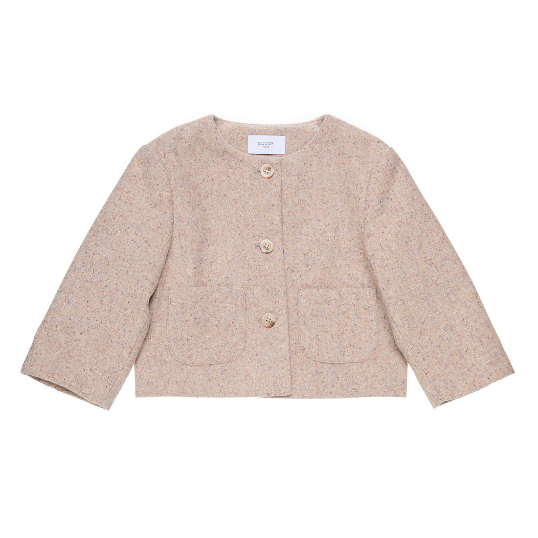 Paade Mode Grey Avena Wool Crop Jacket