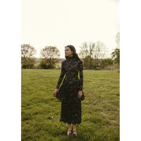 Ava and Lu Black Floral Buds Layered Skirt