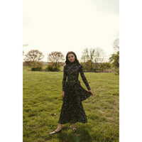 Ava and Lu Black Floral Buds Turtleneck