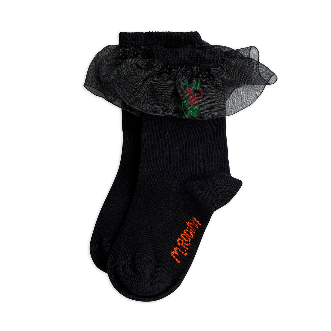 Mini Rodini Lingonberry Embroidered Frill Socks