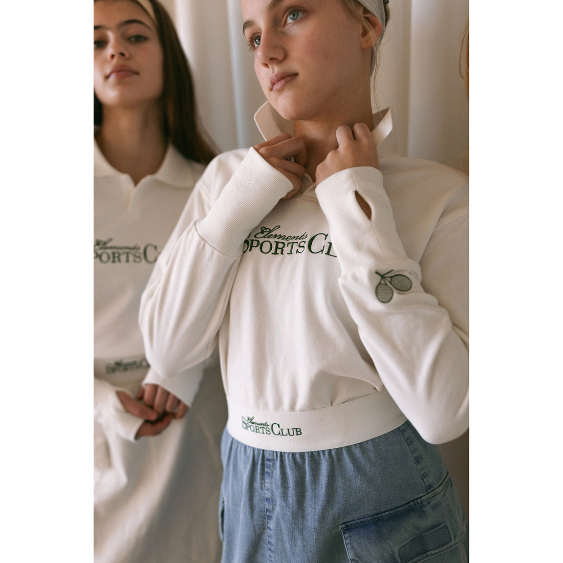 Elements White Sports Club Polo Sweatshirt