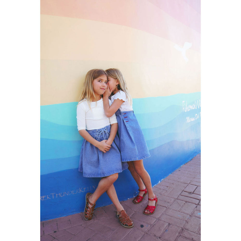 Calla Lili Blue Denim Nautical Skirt